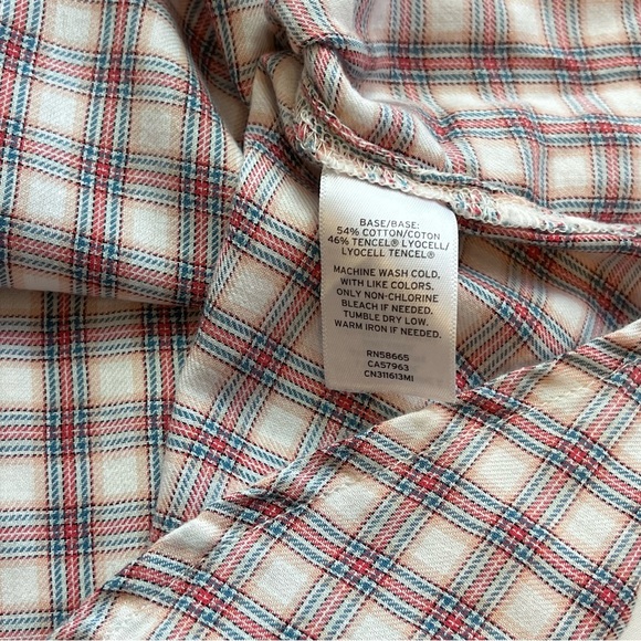 Caslon Nordstrom Red Plaid Button Down Top Size S Small - Picture 3 of 3